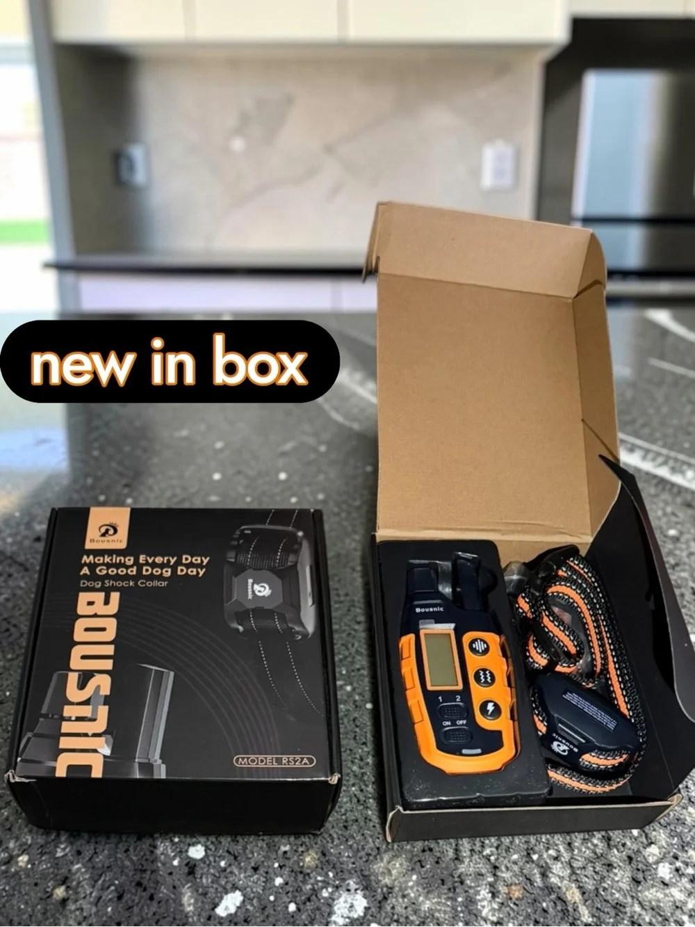 🐶 Bousnic Dog Training Collar with Remote – 3300 ft Range (Orange)